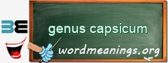 WordMeaning blackboard for genus capsicum